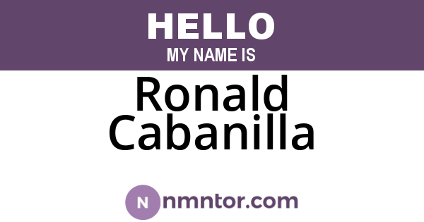 Ronald Cabanilla