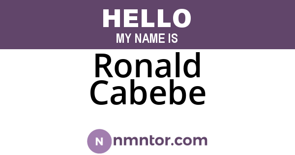 Ronald Cabebe