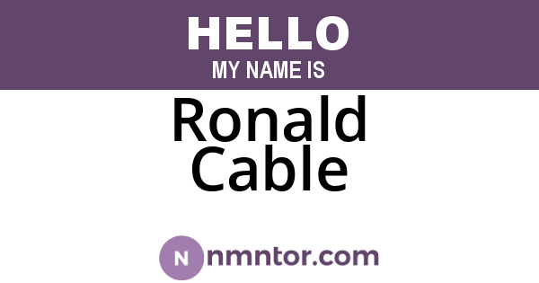 Ronald Cable