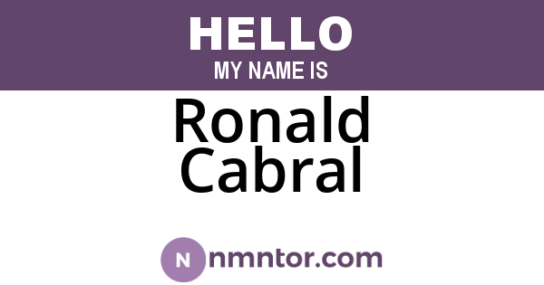 Ronald Cabral