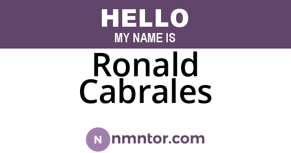 Ronald Cabrales