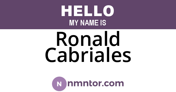 Ronald Cabriales