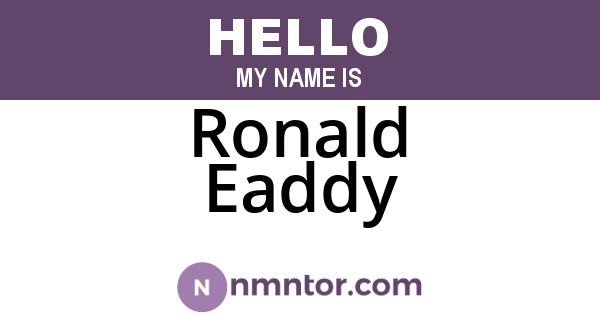 Ronald Eaddy
