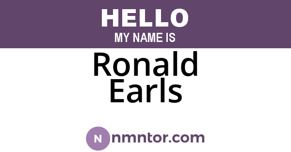 Ronald Earls