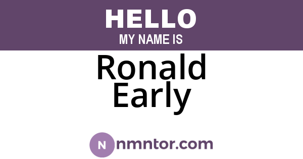 Ronald Early