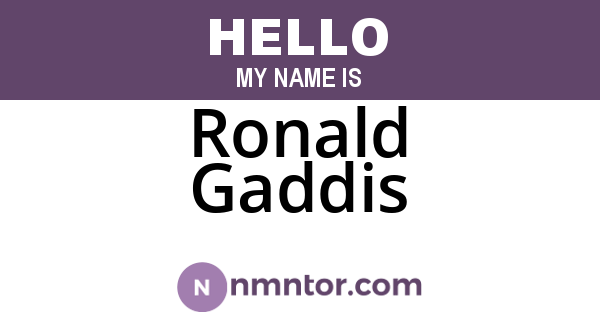 Ronald Gaddis