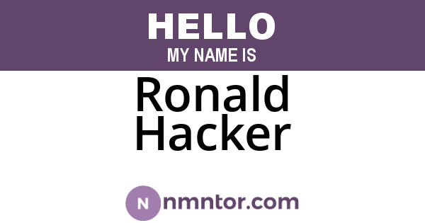 Ronald Hacker