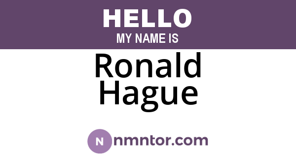 Ronald Hague
