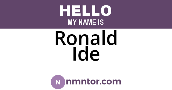 Ronald Ide