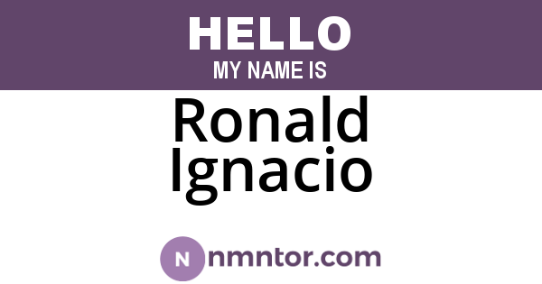 Ronald Ignacio