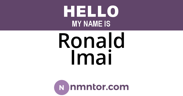 Ronald Imai