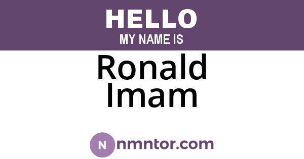 Ronald Imam