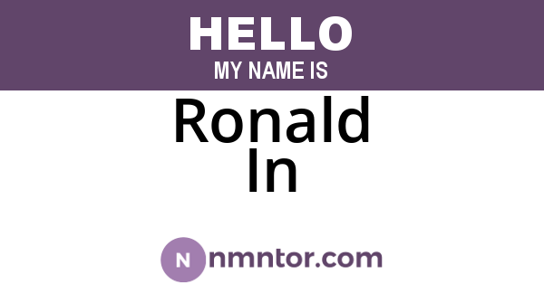 Ronald In