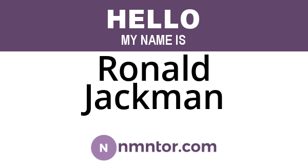 Ronald Jackman
