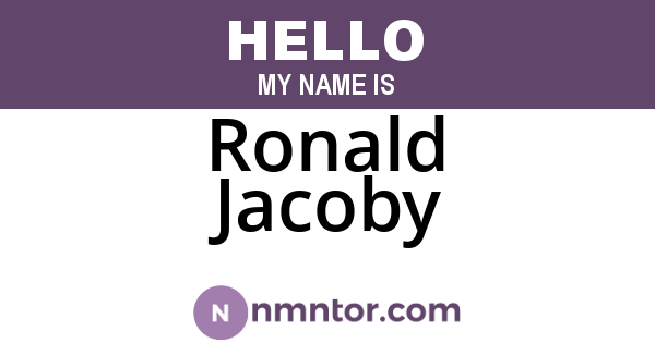 Ronald Jacoby