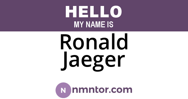 Ronald Jaeger
