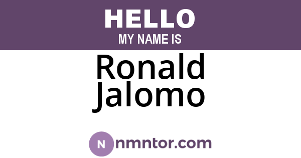 Ronald Jalomo