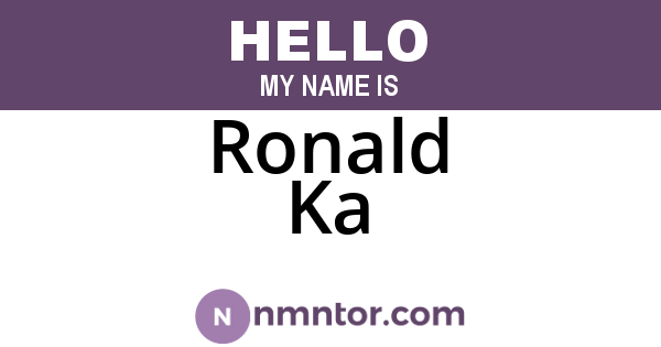 Ronald Ka