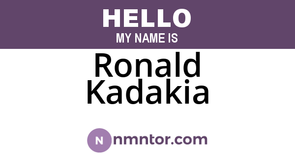 Ronald Kadakia