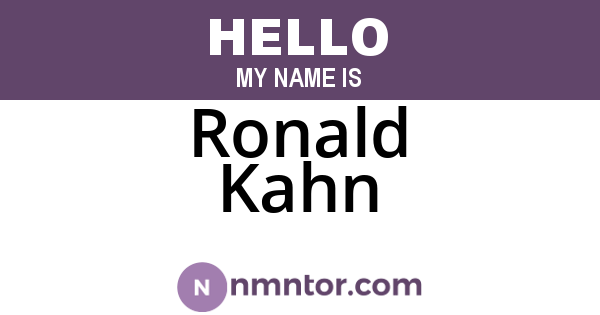 Ronald Kahn
