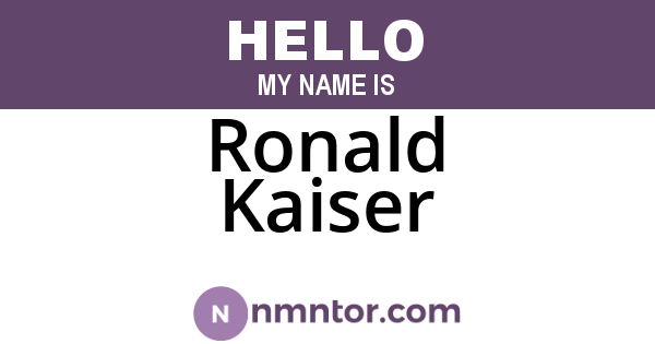Ronald Kaiser