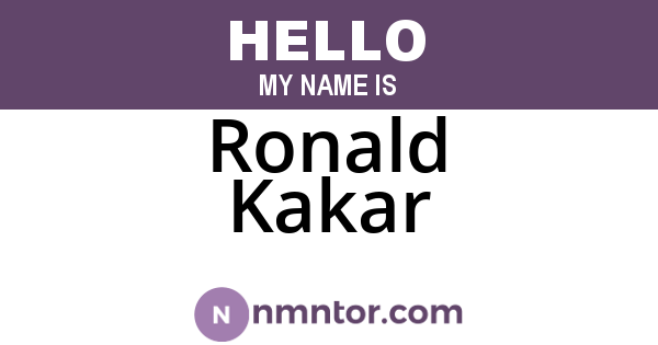 Ronald Kakar