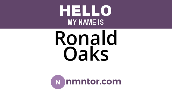 Ronald Oaks