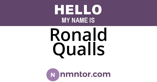Ronald Qualls