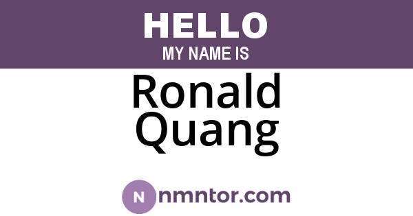 Ronald Quang