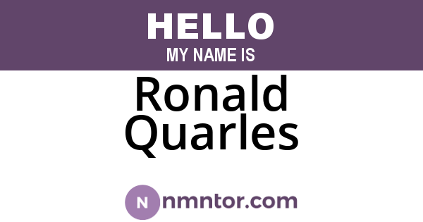 Ronald Quarles