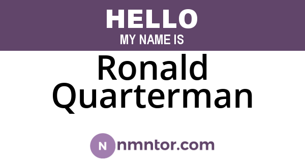 Ronald Quarterman