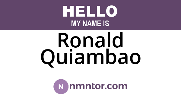 Ronald Quiambao