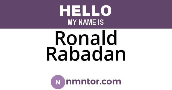 Ronald Rabadan