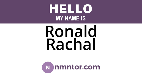Ronald Rachal