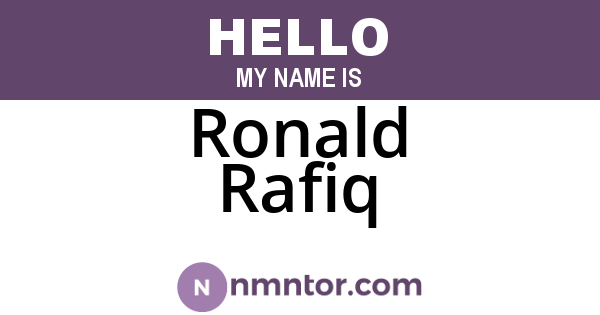 Ronald Rafiq