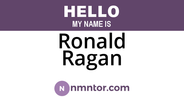 Ronald Ragan