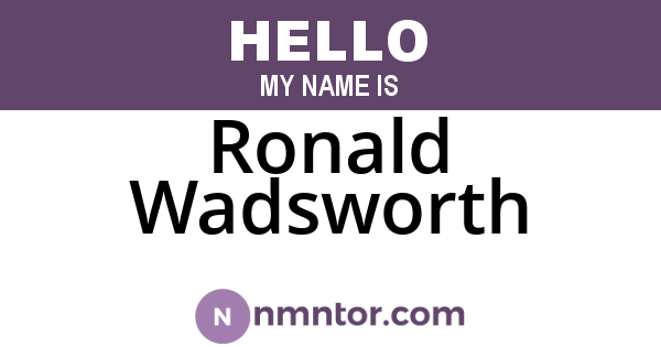 Ronald Wadsworth
