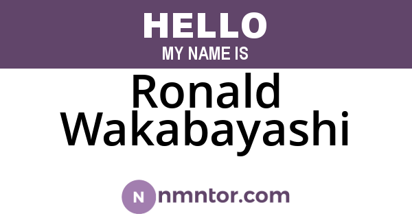 Ronald Wakabayashi