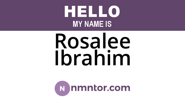 Rosalee Ibrahim