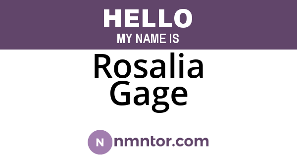 Rosalia Gage