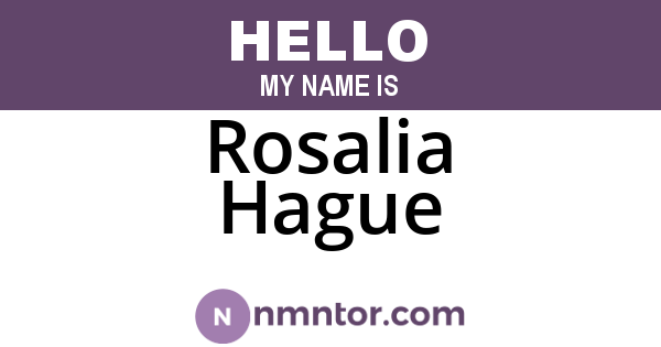 Rosalia Hague