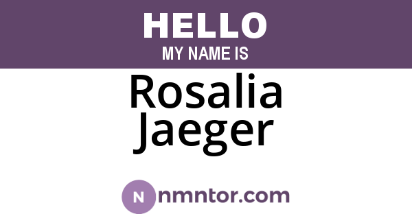 Rosalia Jaeger