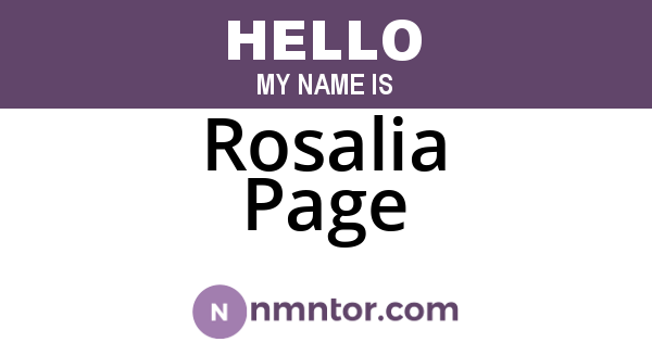 Rosalia Page