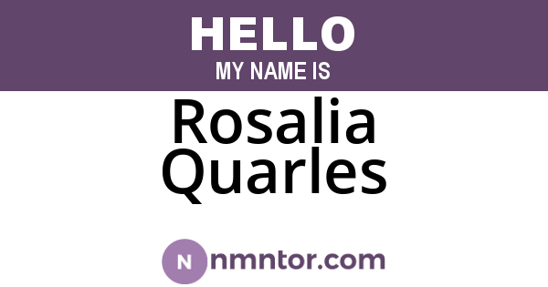 Rosalia Quarles