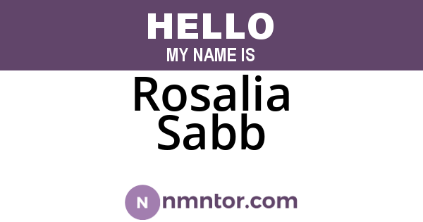 Rosalia Sabb