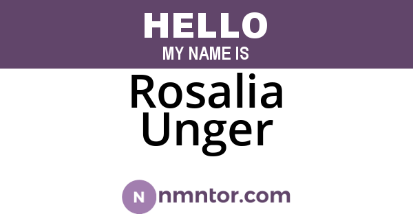 Rosalia Unger