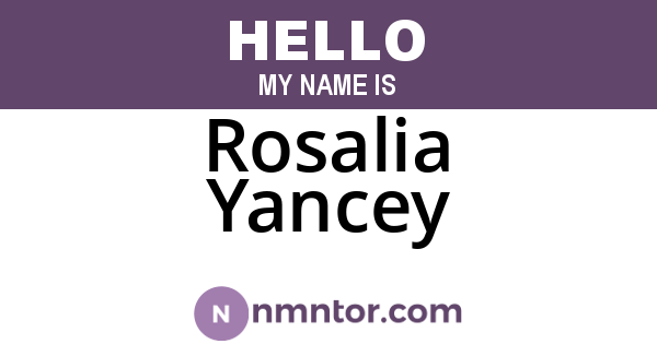 Rosalia Yancey
