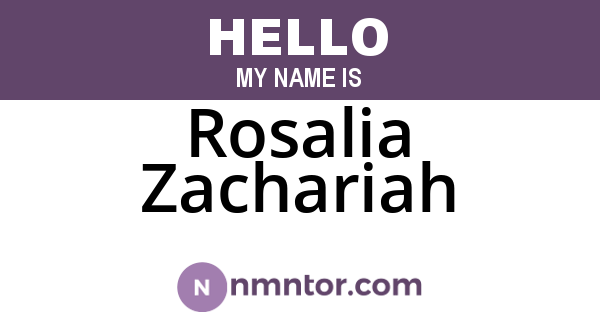 Rosalia Zachariah