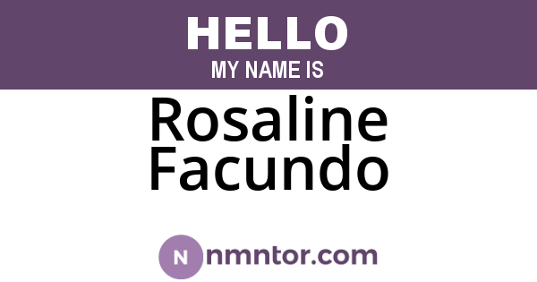 Rosaline Facundo