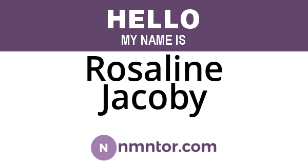 Rosaline Jacoby